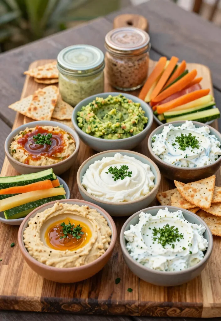 15 Appetizer Plating Ideas That Impress Guests Instantly - 5. Themed Dips and Spreads 1