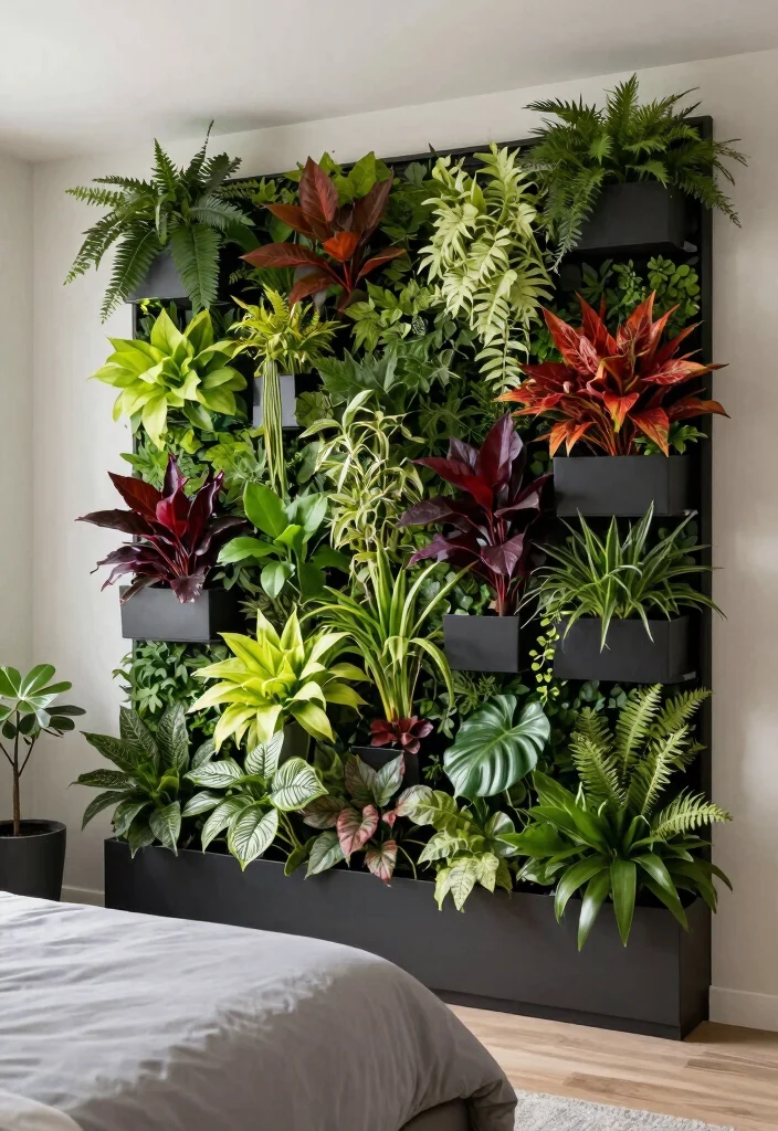 15 Bedroom Plant Decor Ideas That Feel Calm & Cozy - 10. Indoor Garden Wall 1