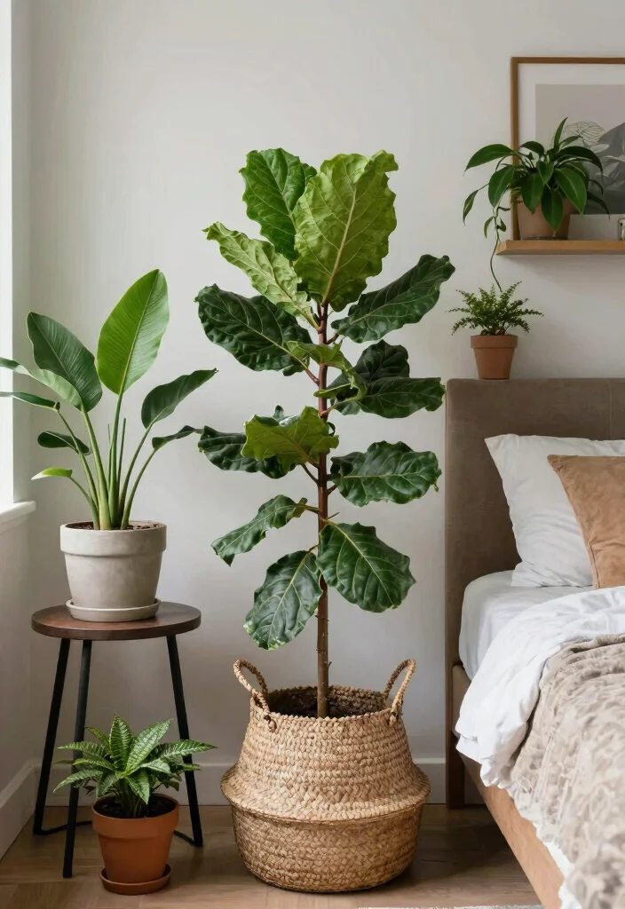 15 Bedroom Plant Decor Ideas That Feel Calm & Cozy - 15. Texture and Layering 1