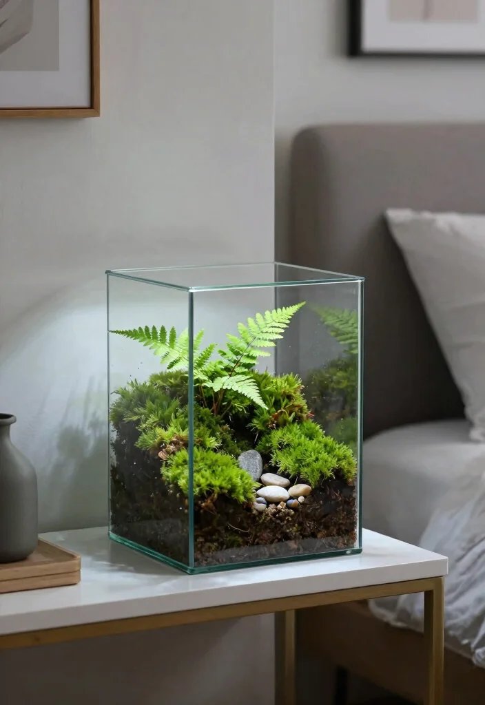 15 Bedroom Plant Decor Ideas That Feel Calm & Cozy - 7. Minimalist Terrariums 1