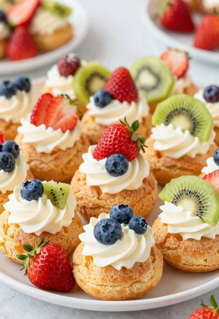 15 Choux Pastry Plating Ideas With Elegant Detail 25 15 Choux Pastry Plating Ideas With Elegant Detail - 5. Vibrant Fruit Garnishes 1