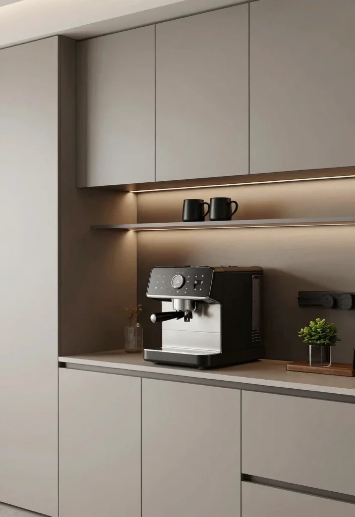 15 Coffee Bar Black Ideas With Bold Modern Edge - 14. Integrated Coffee Machines 1