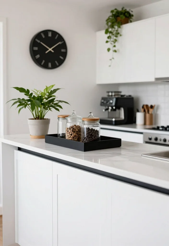 15 Coffee Bar Black Ideas With Bold Modern Edge - 5. Black Accents in a Bright Space 1