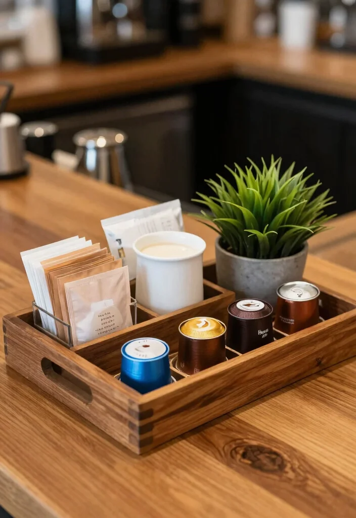 15 Coffee Bar Shelves Ideas That Look Pinterest Perfect - 10. Decorative Trays for Organization 1