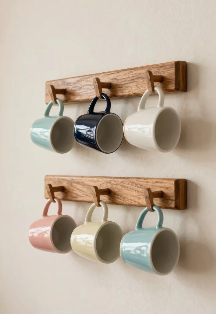 15 Coffee Bar Shelves Ideas That Look Pinterest Perfect - 11. Wall-Mounted Coffee Cup Holder 1