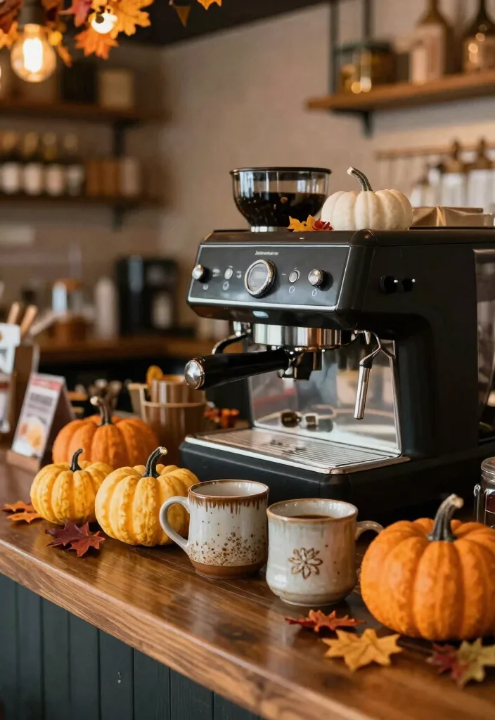 15 Coffee Bar Shelves Ideas That Look Pinterest Perfect - 14. Incorporate Seasonal Decor 1