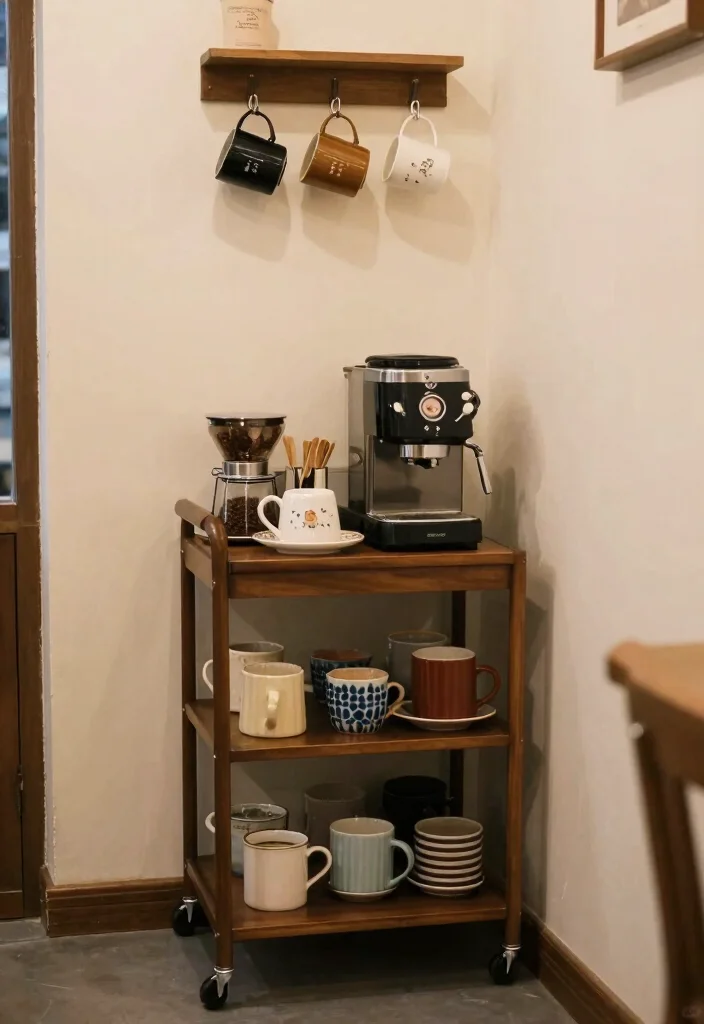 15 Coffee Bar Shelves Ideas That Look Pinterest Perfect - 7. Small Space Solutions 1