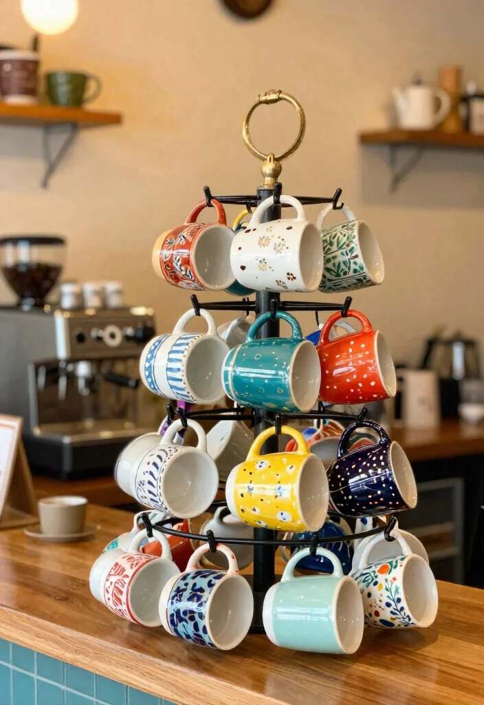 15 Coffee Bar Shelves Ideas That Look Pinterest Perfect - 9. Colorful Mug Displays 1