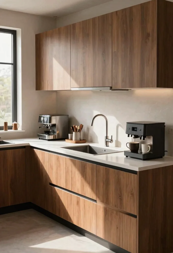 15 Coffee Bar With Sink Ideas for a Functional Setup 40 15 Coffee Bar With Sink Ideas for a Functional Setup - 10. Integrated Coffee Bar in Kitchen 1