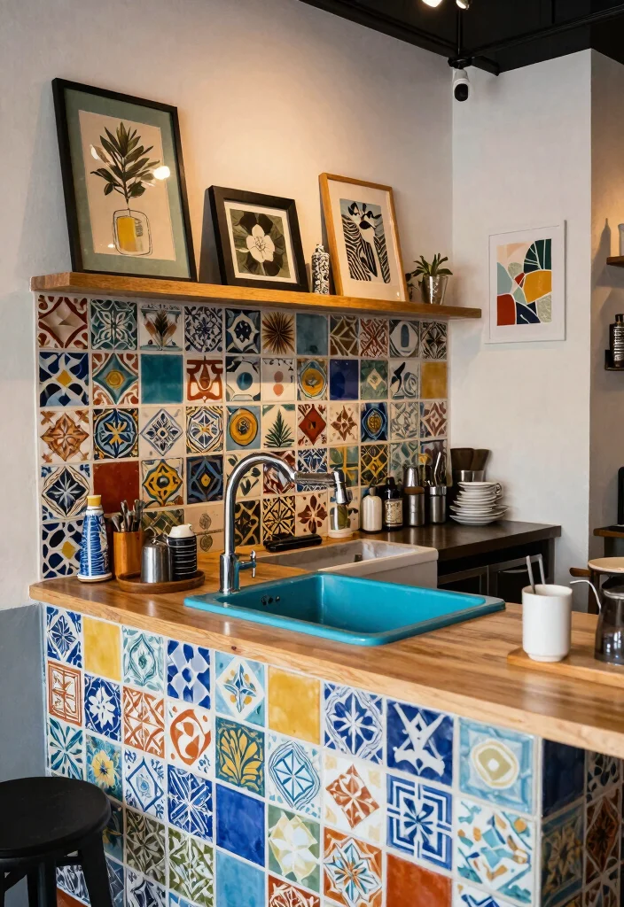 15 Coffee Bar With Sink Ideas for a Functional Setup 52 15 Coffee Bar With Sink Ideas for a Functional Setup - 12. Artistic Coffee Bar with Sink 1