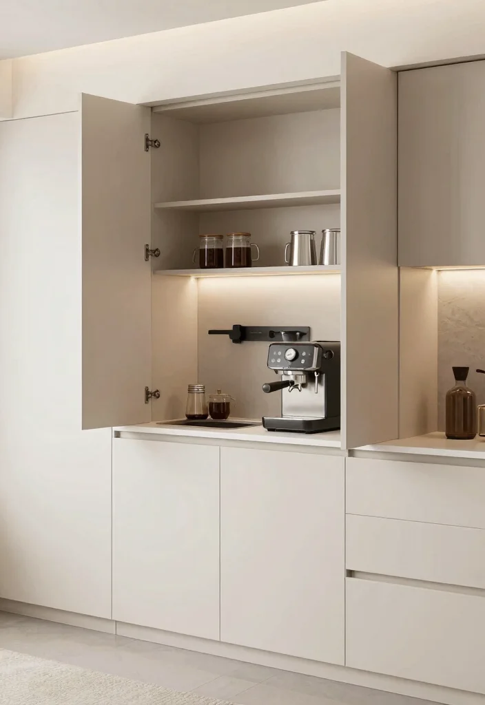 15 Coffee Bar With Sink Ideas for a Functional Setup 38 15 Coffee Bar With Sink Ideas for a Functional Setup - 8. Hidden Coffee Bar with Sink 1