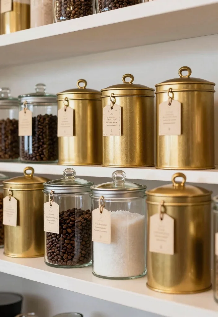 15 Glam Coffee Bar 2026 Trending Ideas With Luxe Gold Touches - 10. Stylish Coffee Storage Solutions 1