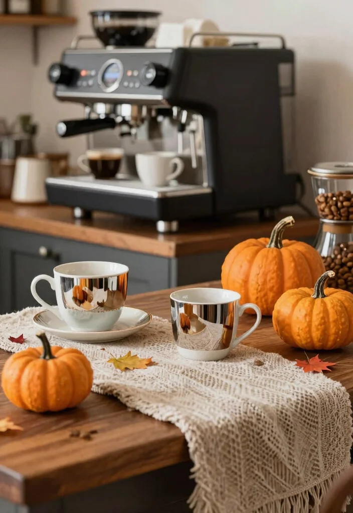 15 Glam Coffee Bar 2026 Trending Ideas With Luxe Gold Touches - 12. Seasonal Decor Touches 1