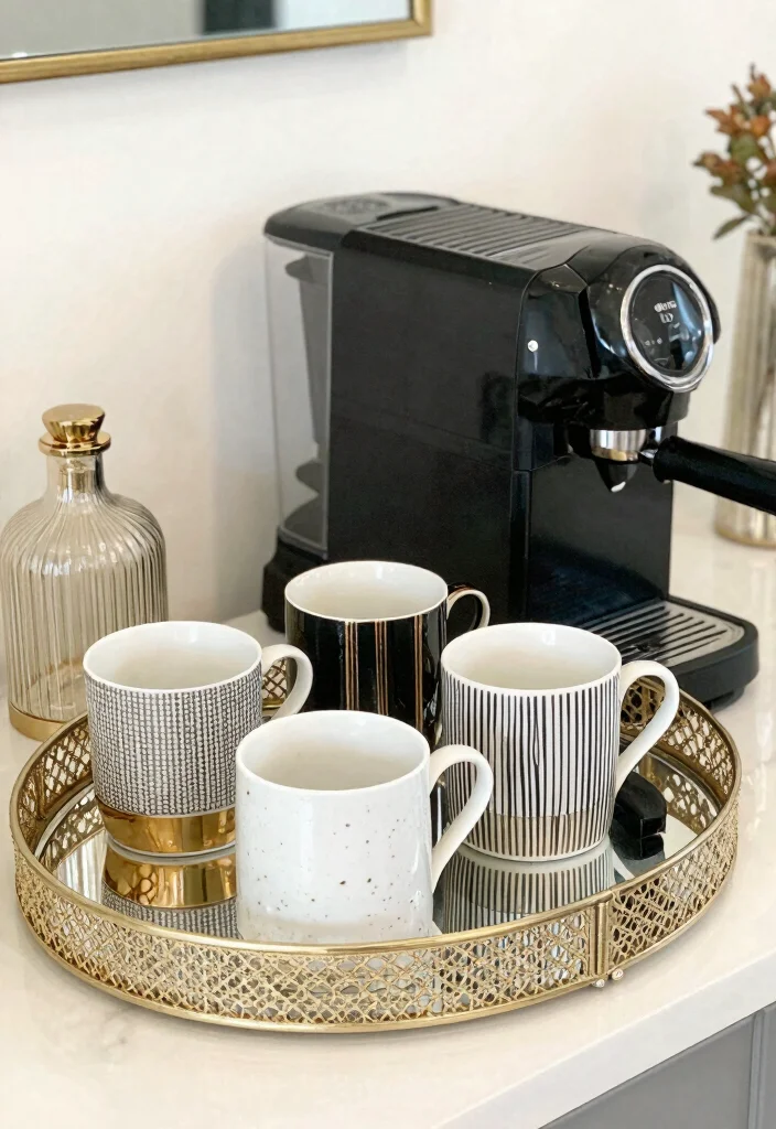15 Glam Coffee Bar 2026 Trending Ideas With Luxe Gold Touches - 13. Elegant Serving Trays 1