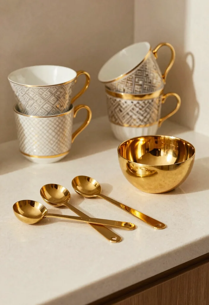 15 Glam Coffee Bar 2026 Trending Ideas With Luxe Gold Touches - 2. Luxe Gold Coffee Accessories 1