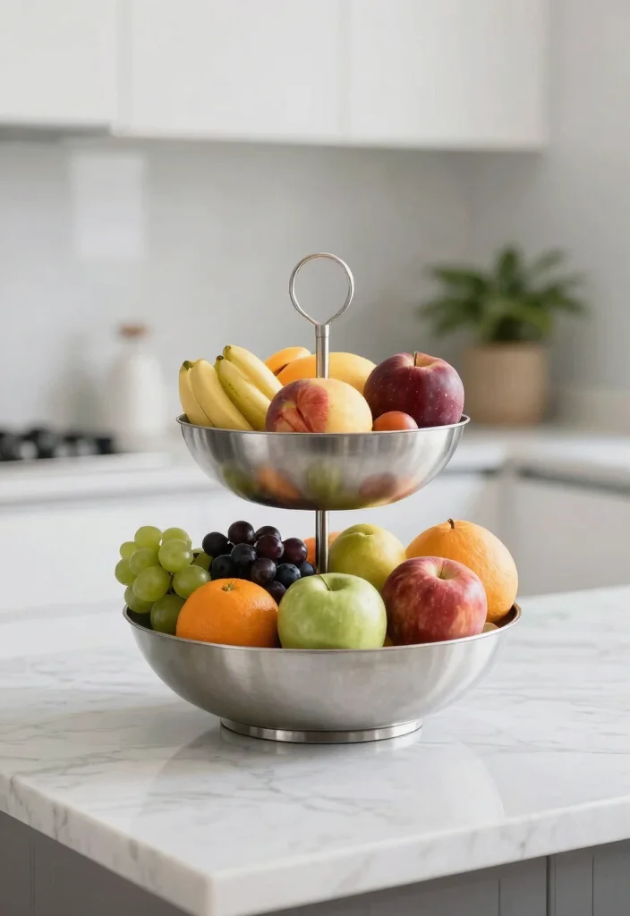 15 Kitchen Counter Organization Appliances Ideas That Look Clean 1 15 Kitchen Counter Organization Appliances Ideas That Look Clean - 1. Multi-Tiered Fruit Bowl 1