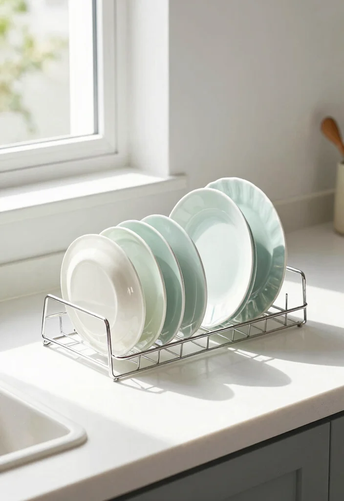 15 Kitchen Counter Organization Appliances Ideas That Look Clean 26 15 Kitchen Counter Organization Appliances Ideas That Look Clean - 6. Elegant Dish Drying Rack 1