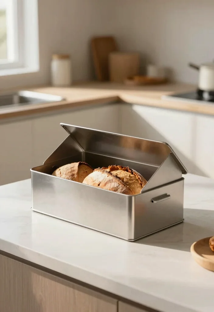 15 Kitchen Counter Organization Appliances Ideas That Look Clean 27 15 Kitchen Counter Organization Appliances Ideas That Look Clean - 7. Modern Bread Box 1