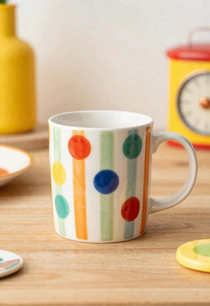 15 Painting Pottery Mug Ideas With Artistic Flair 41 15 Painting Pottery Mug Ideas With Artistic Flair - 11. Retro Patterns 1