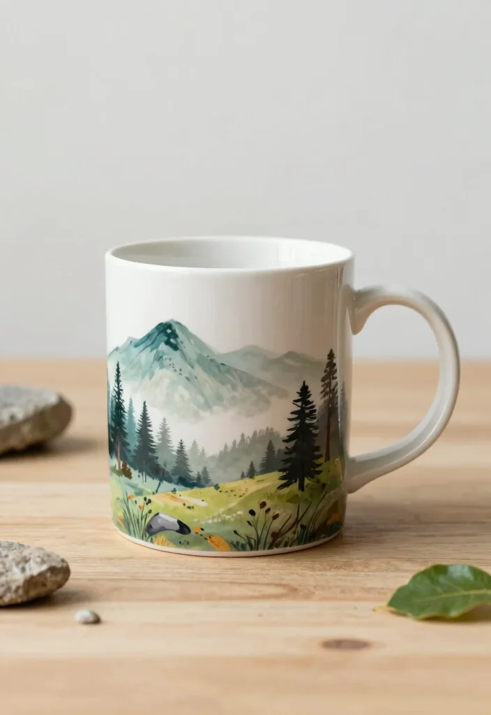 15 Painting Pottery Mug Ideas With Artistic Flair 42 15 Painting Pottery Mug Ideas With Artistic Flair - 12. Nature-Inspired Landscapes 1