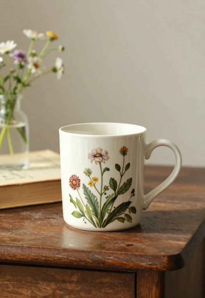15 Painting Pottery Mug Ideas With Artistic Flair 2 15 Painting Pottery Mug Ideas With Artistic Flair - 2. Vintage Botanical Prints 1