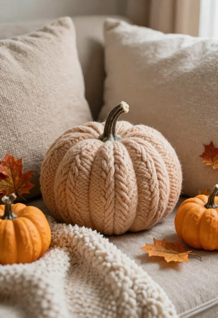 15 Pumpkin Pottery Painting Ideas With Cozy Autumn Vibes - 12. Textured Yarn Wrapping 1