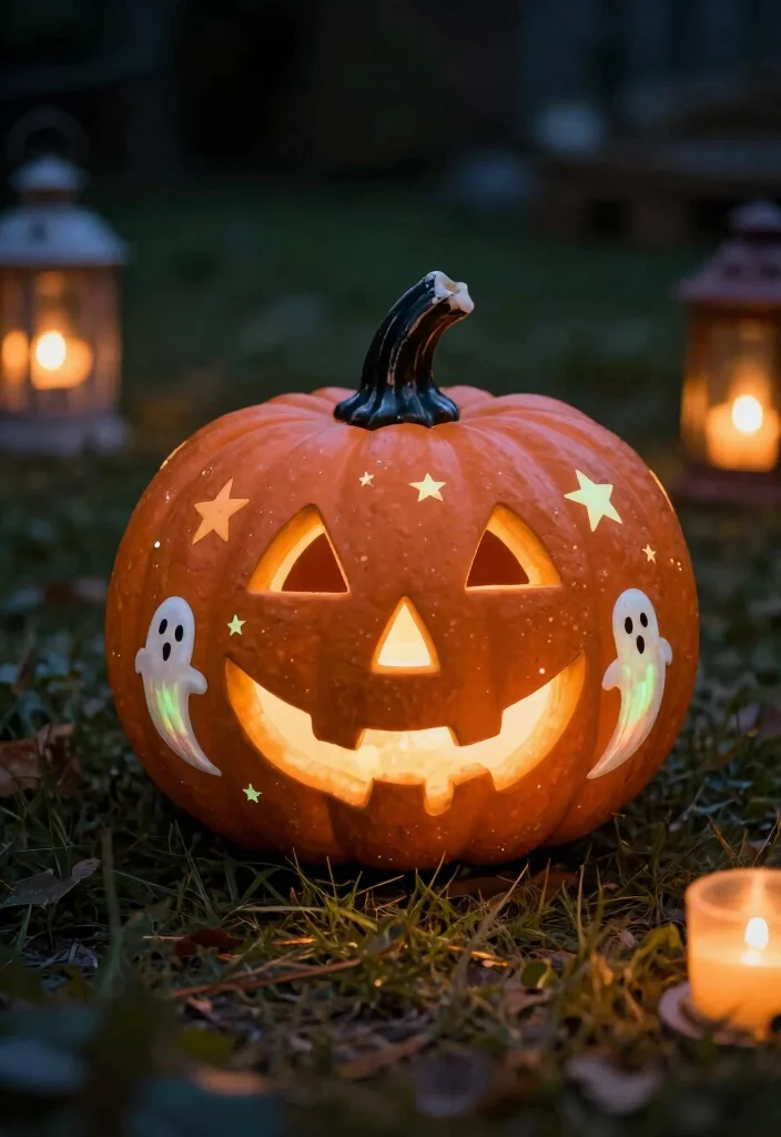 15 Pumpkin Pottery Painting Ideas With Cozy Autumn Vibes - 8. Glow in the Dark Paint 1