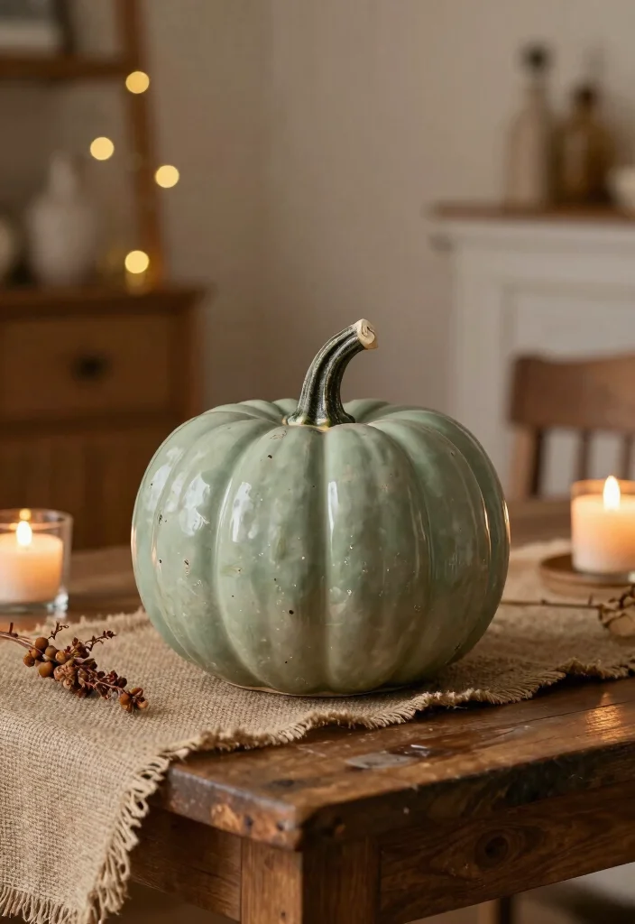 15 Pumpkin Pottery Painting Ideas With Cozy Autumn Vibes - 9. Rustic Farmhouse Style 1