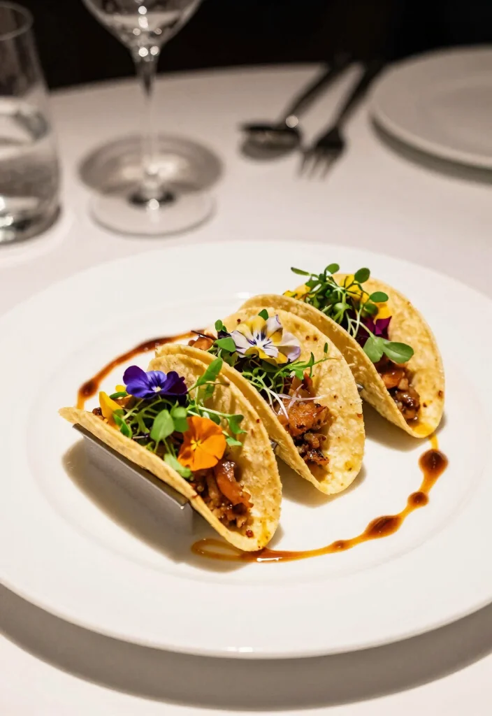 15 Taco Plating Ideas With Creative Style 40 15 Taco Plating Ideas With Creative Style - 10. Artistic Plated Tacos 1