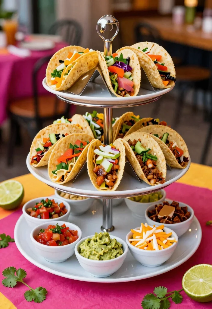 15 Taco Plating Ideas With Creative Style 12 15 Taco Plating Ideas With Creative Style - 2. Tiered Taco Stand 1