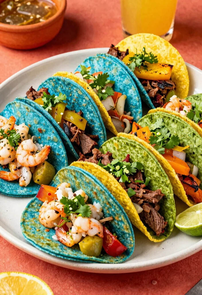 15 Taco Plating Ideas With Creative Style 35 15 Taco Plating Ideas With Creative Style - 5. Color-Coded Tacos 1
