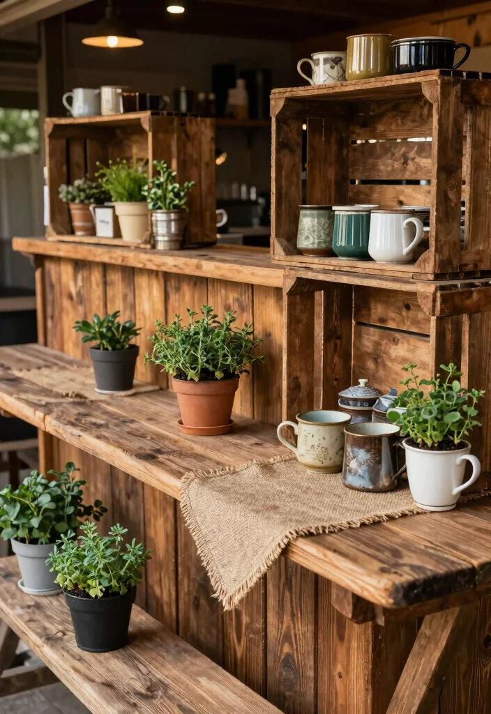 16 Church Coffee Bar Ideas That Feel Warm & Welcoming 1 16 Church Coffee Bar Ideas That Feel Warm & Welcoming - 1. Rustic Charm with Reclaimed Wood 1