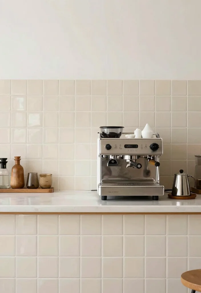 16 Coffee Bar Backsplash Ideas That Make a Statement - 14. Simple Ceramic Tiles 1