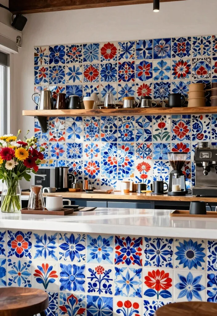 16 Coffee Bar Backsplash Ideas That Make a Statement - 3. Decorative Mosaic Tiles 1