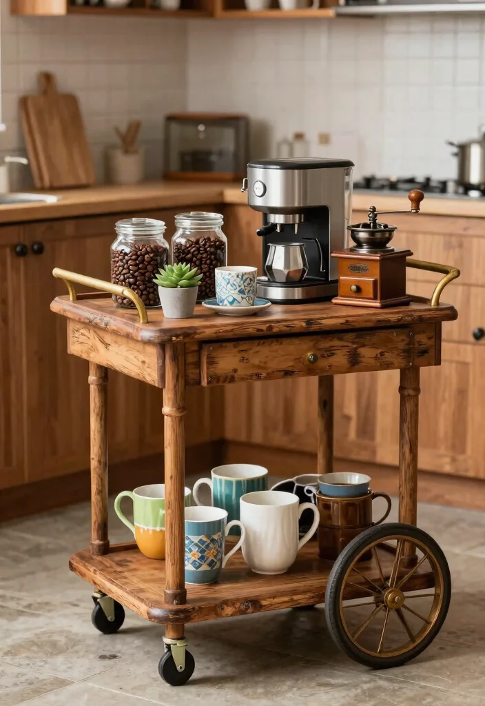 16 Coffee Bar Home 2026 Trending Ideas That Feel Cozy & Stylish 1 16 Coffee Bar Home 2026 Trending Ideas That Feel Cozy & Stylish - 1. Vintage-Inspired Coffee Cart 1