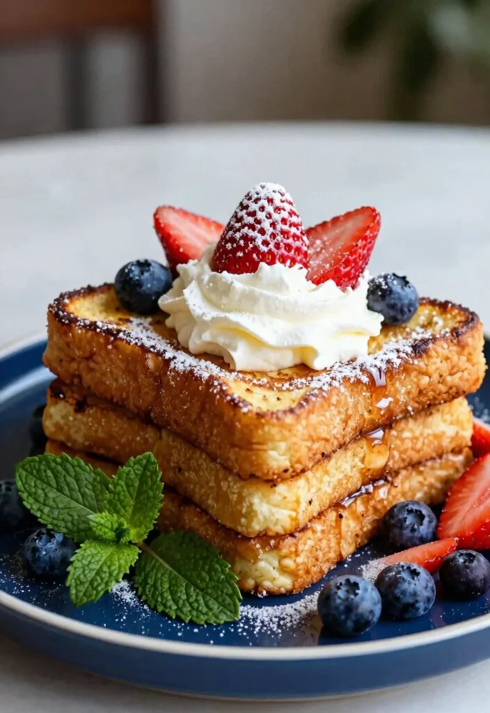 16 French Toast Plating Ideas That Feel Gourmet - 1. The Classic Stack 1