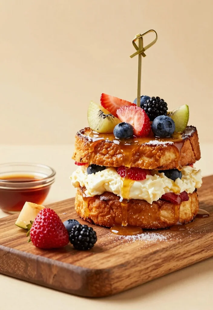 16 French Toast Plating Ideas That Feel Gourmet - 16. Gourmet French Toast Burger 1