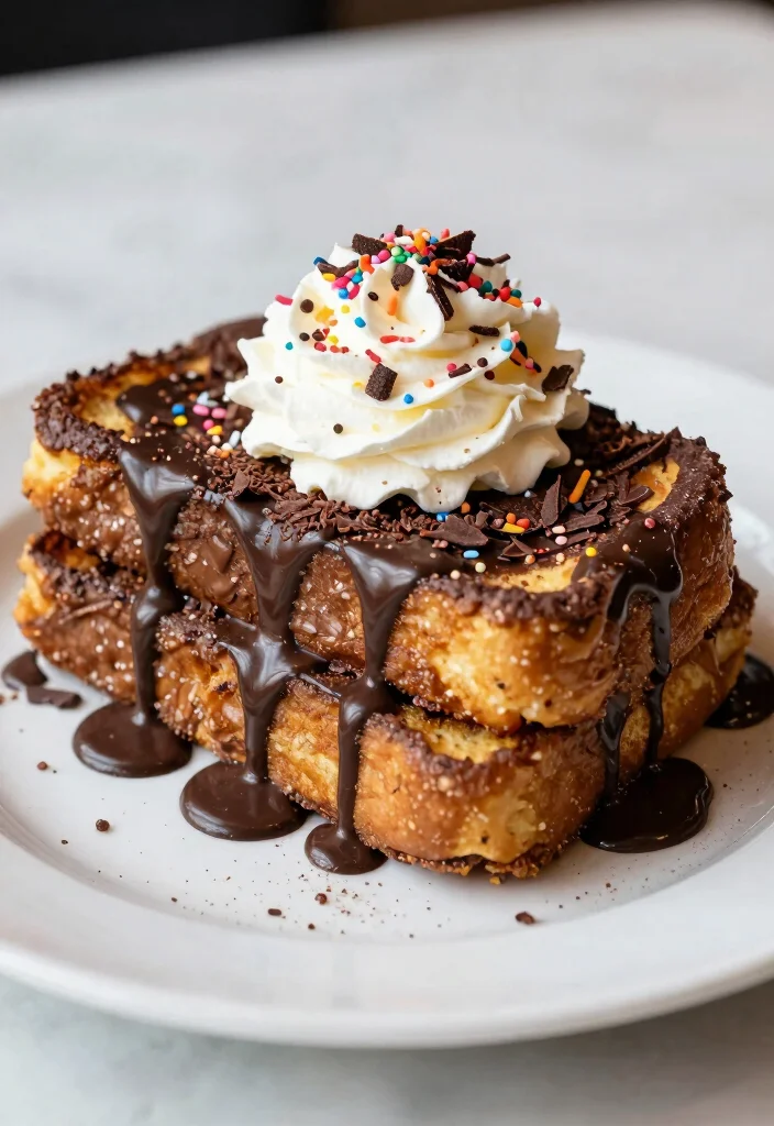 16 French Toast Plating Ideas That Feel Gourmet - 6. Chocolate Lovers’ Dream 1