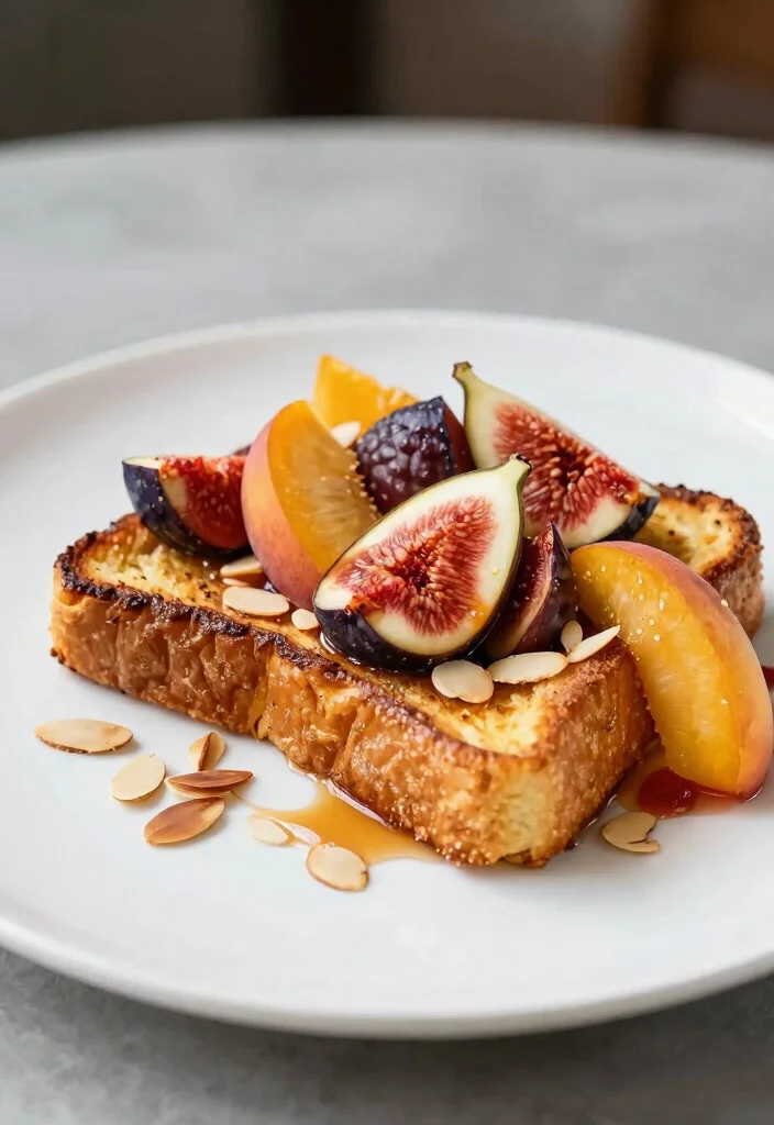 16 French Toast Plating Ideas That Feel Gourmet - 8. Nutty and Fruity Elegance 1