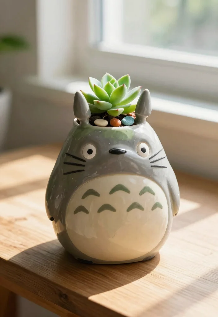16 Ghibli Pottery Painting Ideas With Whimsical Charm 1 16 Ghibli Pottery Painting Ideas With Whimsical Charm - 1. Totoro-Inspired Planters 1