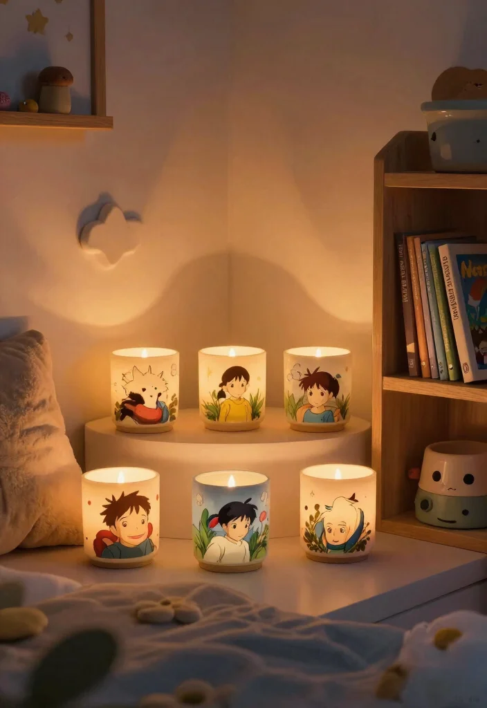 16 Ghibli Pottery Painting Ideas With Whimsical Charm 31 16 Ghibli Pottery Painting Ideas With Whimsical Charm - 11. Ghibli-Inspired Candle Holders 1