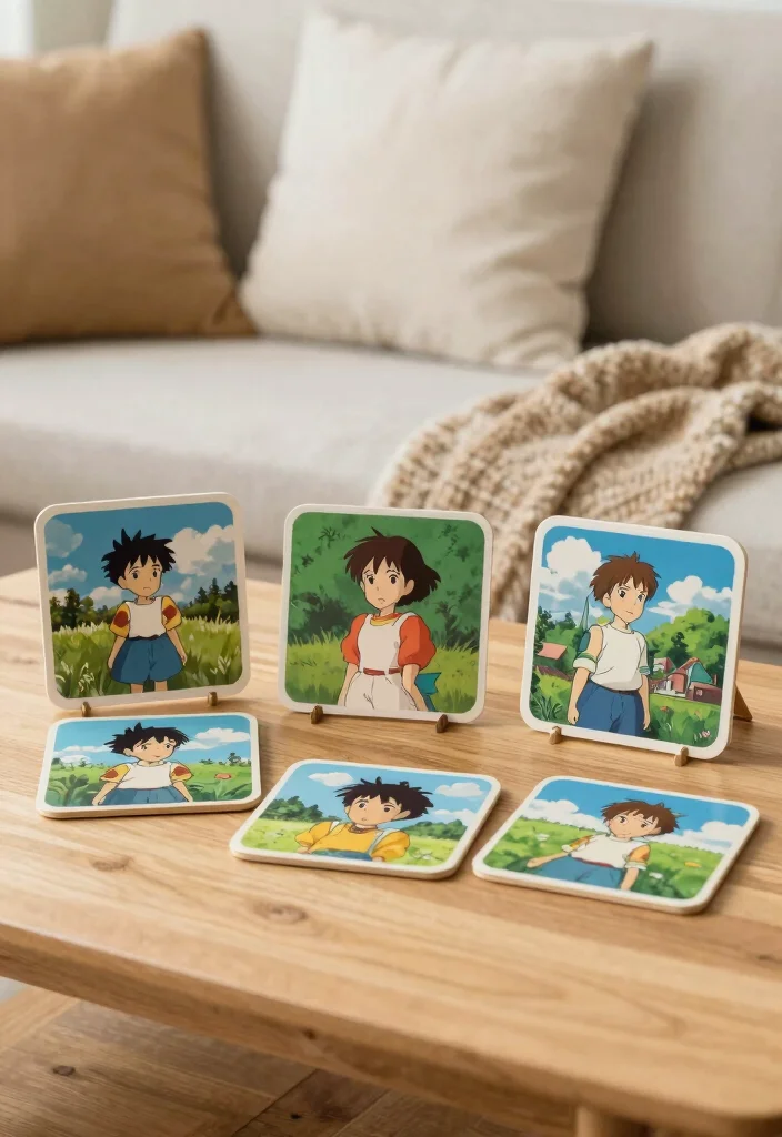 16 Ghibli Pottery Painting Ideas With Whimsical Charm 43 16 Ghibli Pottery Painting Ideas With Whimsical Charm - 13. Ghibli-Themed Coasters 1