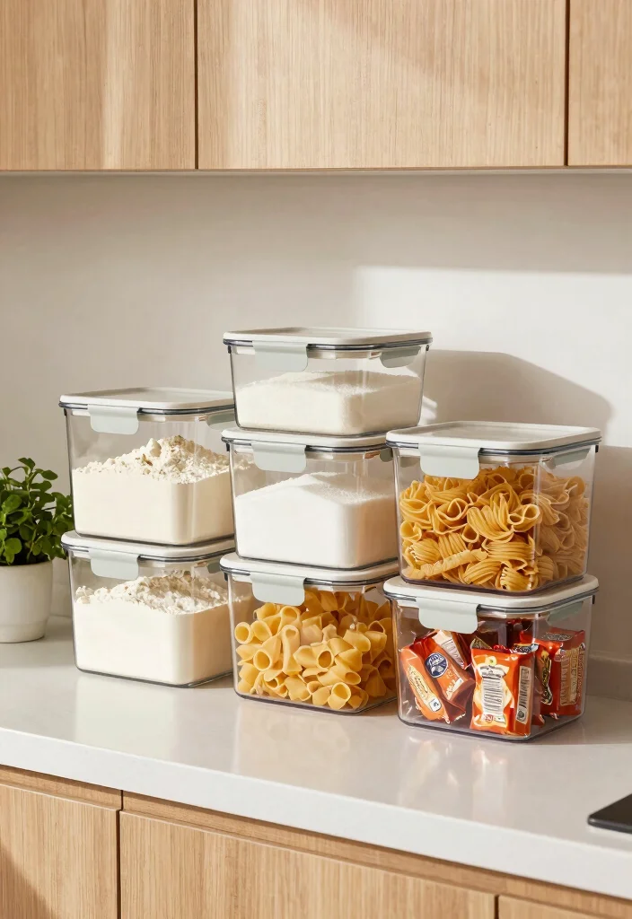 16 Kitchen Countertop Organization Ideas That Reduce Clutter - 1. Embrace Clear Storage Containers 1