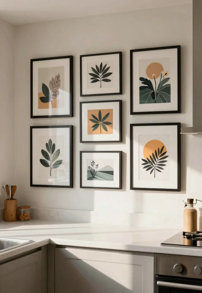 16 Kitchen Countertop Organization Ideas That Reduce Clutter - 15. Hang Up Some Wall Art 1