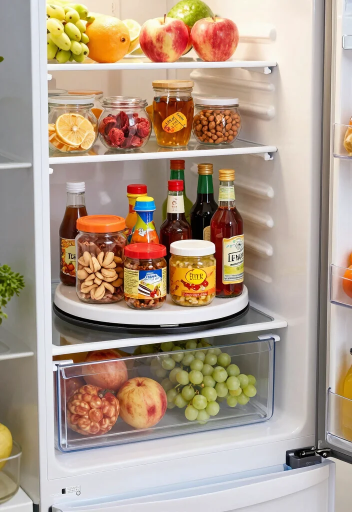 16 Kitchen Fridge Organization Ideas That Stay Neat 2 16 Kitchen Fridge Organization Ideas That Stay Neat - 2. Lazy Susan for Easy Access 1