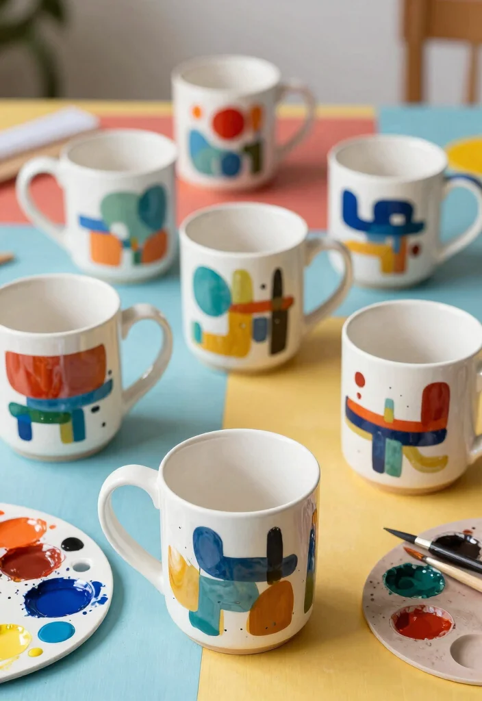 16 Mug Pottery Painting Ideas With Personal Touch 40 16 Mug Pottery Painting Ideas With Personal Touch - 10. Abstract Art 1
