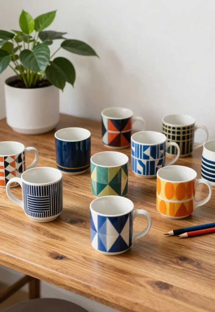 16 Mug Pottery Painting Ideas With Personal Touch 3 16 Mug Pottery Painting Ideas With Personal Touch - 3. Geometric Patterns 1