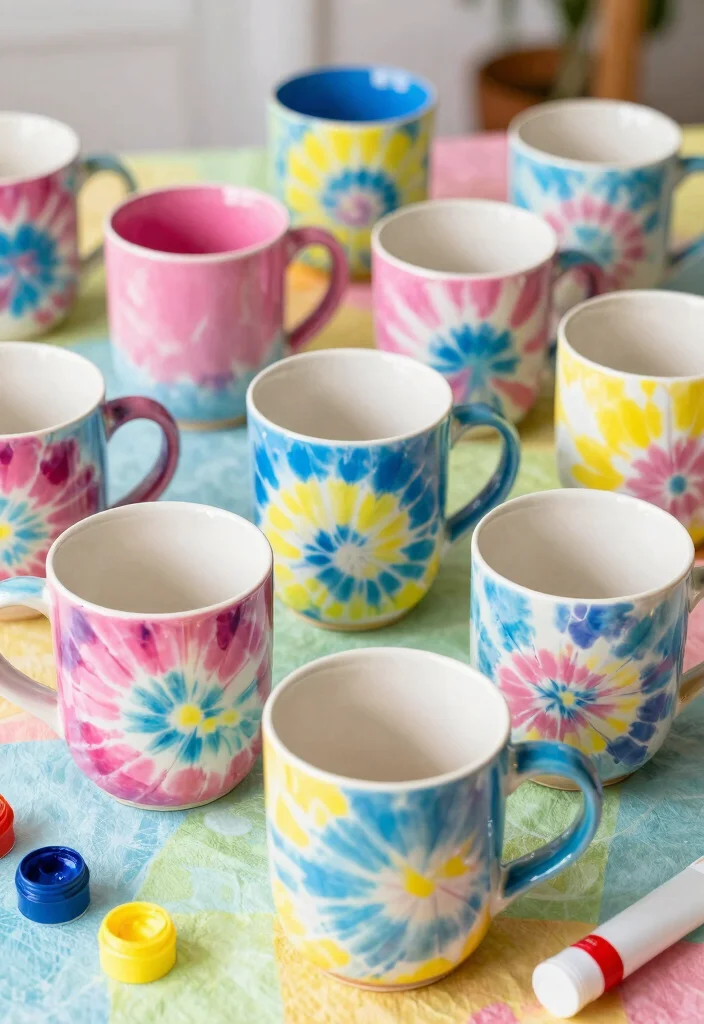 16 Mug Pottery Painting Ideas With Personal Touch 25 16 Mug Pottery Painting Ideas With Personal Touch - 5. Tie-Dye Techniques 1