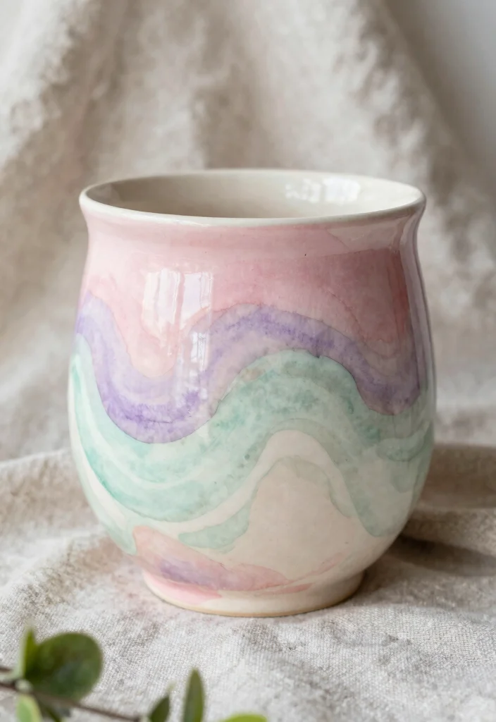 16 Pottery Inspiration Painting Ideas With Creative Patterns - 1. Ethereal Watercolor Patterns 1