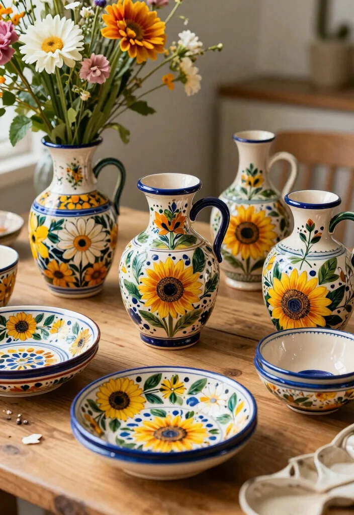 16 Pottery Inspiration Painting Ideas With Creative Patterns - 3. Nature-Inspired Floral Motifs 1